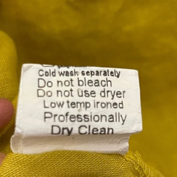 Terzo Millennio Italy Women Lagenlook Basic Linen Marigold Yellow Tunic Top L - Picture 10 of 10